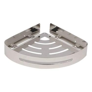 Imagem de Suporte shampoo de canto parede banheiro Aço inox Cromado - Fino Inox