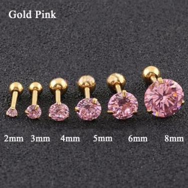 Imagem de Piercing Tragus Cartilagem Ponto De Luz Dourado 2 3 4 5 Mm - DeCastro 