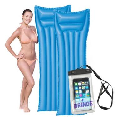 Imagem de Kit 2 Boias Colchões Bronzeador Inflável Piscina Gigante + Capa A Prov