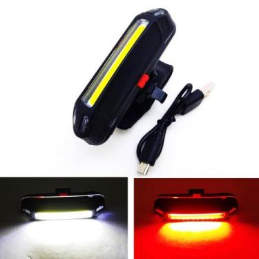 Imagem de Farol Sinalizador Traseiro para Bicicleta com Luz LED Recarregável USB