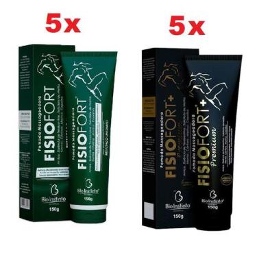 Imagem de Kit 5 Pomada FisioFort 150g + 5 FisioFort Premium 150g - Bio Instinto