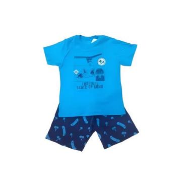 Imagem de Conjunto Estampa Skate Verão Menino Bicho Bagunça, 04, Azul