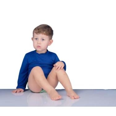 Imagem de Camisa infantil manga longa com proteção uv unissex - Sea Kids, 4, Azu