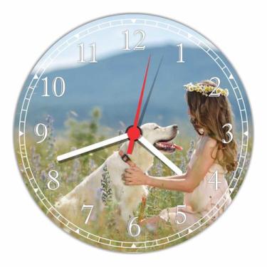 Imagem de Relógio De Parede Cão Pet Shop Animais Tamanho Grande 50 Cm Quartz G05