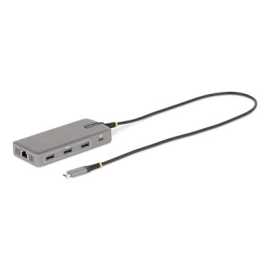 Imagem de StarTech.com Adaptador multiportas USB-C para monitor triplo, duplo 4K 30Hz + HDMI 4K 60Hz e DisplayPort, hub USB de 10 Gbps de 3 portas, passagem PD de 100 W, GbE, estação de viagem, Windows e