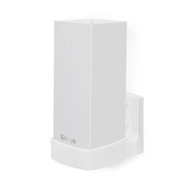 Imagem de Suporte de parede para roteador Linksys MX4200 Mesh WiFi 6 (AX4200), suporte de suporte fácil de instalar, reduz a interferência e desordem, adesivo e montagem rosqueada