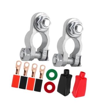 Imagem de Generic Kit de conector de terminal de bateria genérico Acessórios de liga de zinco Terminais de cabo de bateria negativo positivo para barco RV Carro, 2x0.38 in No Brush