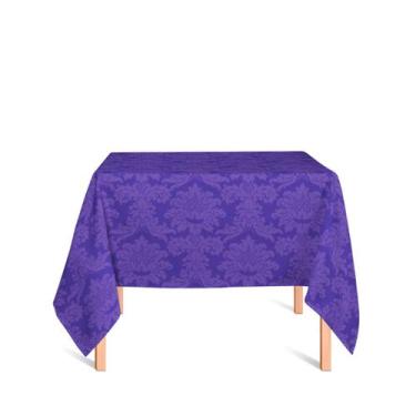 Imagem de Toalha de Mesa Quadrada em Tecido Jacquard 100% Poliéster Medalhão Rox