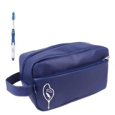 Imagem de Kit Nécessaire Executiva Masculina Premium Azul Com Estampas - Mormino