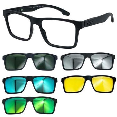 Imagem de Oculos Mormaii 6153 Swap NG2 A14 Preto Fosco com 5 Clipons, G15, Azul,