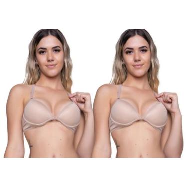 Imagem de Kit 2 Sutiã De Bojo Nadador Liso Abertura Frontal Casual Casual Básico