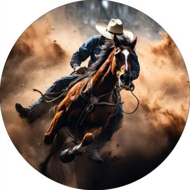Imagem de Painel De Festa Redondo 1,50x1,50 -  Cowboy Realista 017 - Via Cores