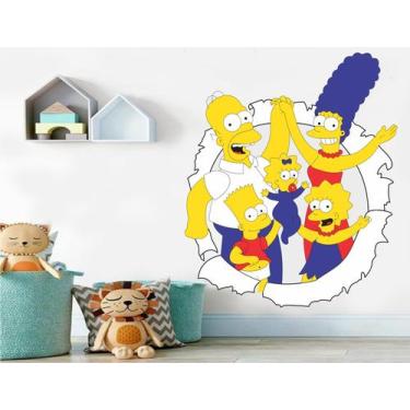 Imagem de adesivo de parede os simpsons decoração quarto sala - Adesivos Kigrude