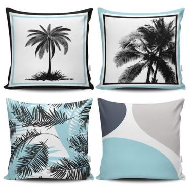 Imagem de Kit 4 Almofadas Estampadas com Silicone Premium 42cm x 42cm - Coqueiro