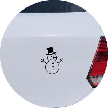 Imagem de Adesivo de Carro Boneco de Neve Natalino - Cor Preto - Melhor Adesivo,