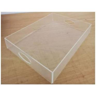 Imagem de Bandeja Acrílico Festa Transparente Quadrada 35x25x5cm - AGV Criações