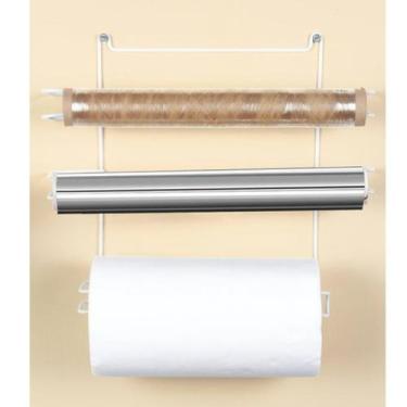 Imagem de Suporte Porta Papel Toalha Aramado para Cozinha 3 em 1 Modelo Neve - J