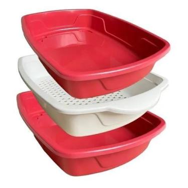 Imagem de Caixa De Areia Para Gatos Bandeja Sanitária - DSF, Vermelho
