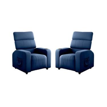 Imagem de Kit 2 Poltronas Do Papai Parma Retrátil e Reclinável - RS Decor, Velud