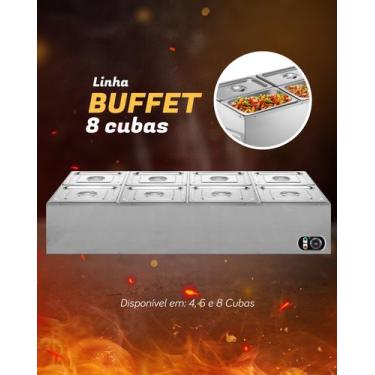 Imagem de Buffet aquecido 8 cubas elétrico banho maria ZPBF08E - ZEPPER, 220V
