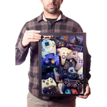 Imagem de Poster Moldurado Quadro Retro Games Arte Vários Controles - Fanarte