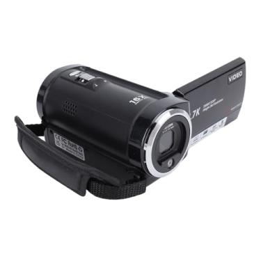 Imagem de Câmera de Vídeo Digital, Filmadora 2,7K 50MP 16X, Tela de Rotação de 2,8'' 270 Graus, Cartão de 32GB e Duas Baterias, Luz de Preenchimento e Porta USB para, ótima para Viagens e