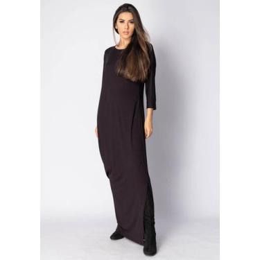 Imagem de Vestido Longo Morcego Assimétrico Preto - Amazonia Vital