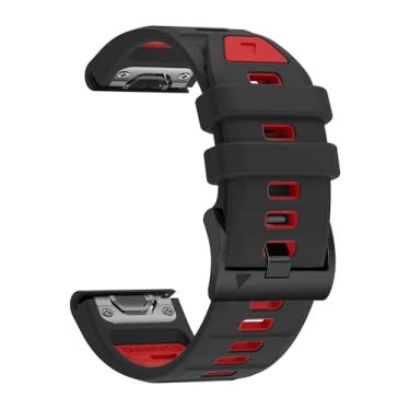 Imagem de BEFIA Pulseira de relógio de 26 mm para Garmin Fenix 8 51 mm 5x 6x pro 7x pro safira solar, quickfit 26 pulseiras de relógio para Garmin enduro tactix delta borracha preta vermelha