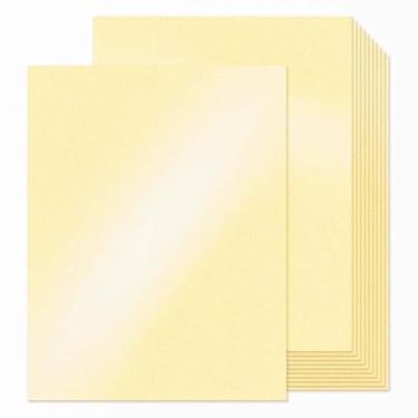 Imagem de 50 folhas de papelão amarelo brilhante 21,6 cm x 28 cm, 250 g/m2/41,7 kg, papel para impressora de cartolina para convites, confecção de cartões, artesanato faça você mesmo