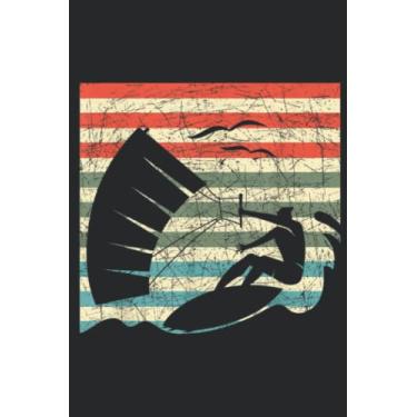 Imagem de Retro Kitesurfing Graphic: Lined Journal Notebook To Do Schedule, Medium 6x9 Inches, 100 Pages, Printed Cover