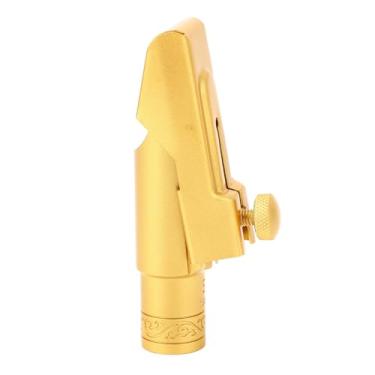 Imagem de Bocal de Saxofone Alto, Bocal de Metal de Latão Eb Alto Sax Bocal de Metal 5C Com Tampa Deslizante Fosca para Profissionais Iniciantes