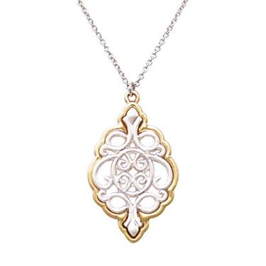Imagem de Rosemarie Collections Colar feminino com pingente de corrente longa Quatrefoil Prata