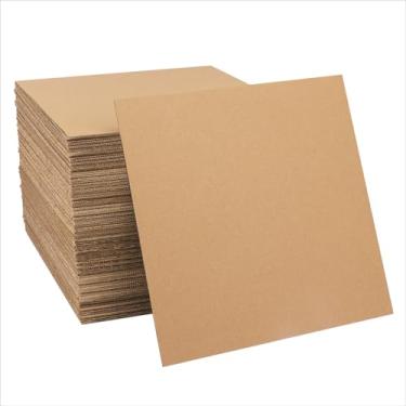 Imagem de IHDYPPEW Pacote com 100 Folhas de Papelão Ondulado de 10"x10", Almofadas de Camada de Papelão Plana de 2 Mm de Espessura, Inserções de Embalagem Flexíveis para Remessa, Correspondê (Pacote Com 100 Uni