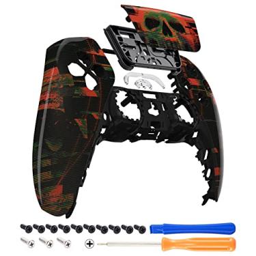 Imagem de eXtremeRate Capa frontal para touchpad com caveira desfocada compatível com controle ps5 BDM-010 BDM-020 BDM-030, capa de reposição personalizada para touchpad compatível com controle ps5