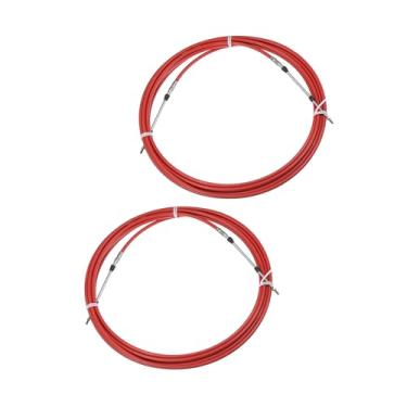 Imagem de Partuto 2 peças 9 metros 354 polegadas Marine Type 3300 / 33C cabo de caixa de controle remoto de mudança do acelerador para Yamaha motor de popa barco motor de direção vermelho substituição
