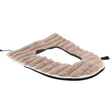 Imagem de Capa de Assento Aquecida para Vaso Sanitário, Aquecedor de Assento Alimentado por USB, Almofada de Veludo Lavável para Casa, Banheiro 43x37cm (Cáqui)