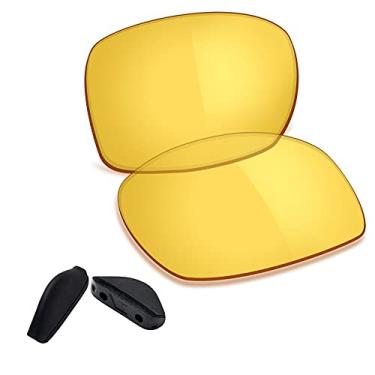 Imagem de Protetor de nariz/lente Truhell mais de 20 opções para óculos de sol OOO9297 da Oakley., Black Nose Pad + Hd Yellow - Non Polarized, She's Unstoppable