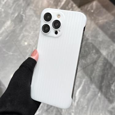 Imagem de Capa fosca ondulada sem moldura ultrafina para iPhone 12 13 14 Plus 15 Pro Max com proteção de lente de vidro capa dura, branca, para iPhone 12