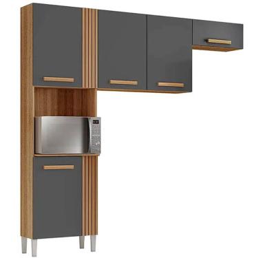 Imagem de Armário de Cozinha Juma 5 Portas Aramoveis Cor Atacama Grafite