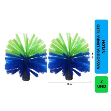 Imagem de 2 Unidades Vassoura Vassourinha Escova Limpa Teto Tira Teia  Nylon Aco