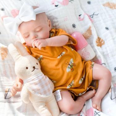 Imagem de Boneca Reborn Baby Doll Jirachi Realistic Real Life 45 cm com roupas