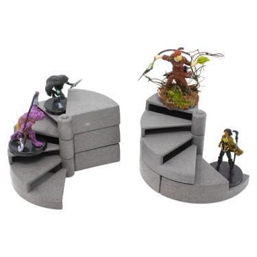 Imagem de Dirt Cheap Dungeons Kit de escadas em espiral: jogo de mesa e RPG Terrain para dragões, Pathfinder, castelos e cruzadas, 13th Age, Runequest, Asunder, Zombicide, Imperial Assault e mais!