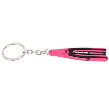 Imagem de PVC Theme Theme Keychain Ring Ring Ring Fofo Flipper Shape Chain para Uso Diário Uso Azul Cinza Rosa (Rosa)