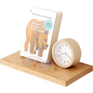 Imagem de Prateleiras flutuantes de carvalho prateleiras de parede de madeira rústica para armazenamento, prateleira de exibição de madeira montada na parede ampla para sala de estar, quarto, cozinha, banheiro