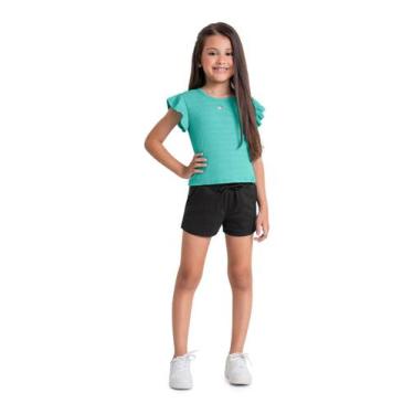 Imagem de Blusa Básica Infantil para Menina Quimby, Azul, 1