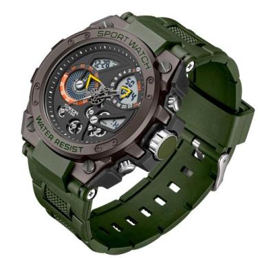 Imagem de Relógio Masculino Luminoso Dual Display Impermeável Esportivo - Sanda,