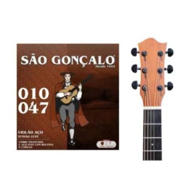 Imagem de Encordoamento são gonçalo aço prata c/ bolinha violão 010