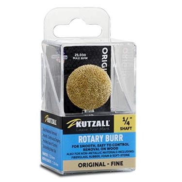 Imagem de Kutzall Rebarba rotativa original Sphere, eixo de 1⁄4", fino - acessório para marcenaria para Bosch, DeWalt, Milwaukee, Makita Tools. Revestimento abrasivo de carboneto de tungstênio, diâmetro da cabeça de 1" (25,4 mm), S-1G