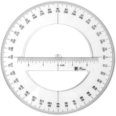 Imagem de Transferidor de 360 graus branco régua redonda medidor ferramentas de desenho angular transferidor circular para educação escolar escritório sala de aula 15 cm, suprimentos de escrita e correção,