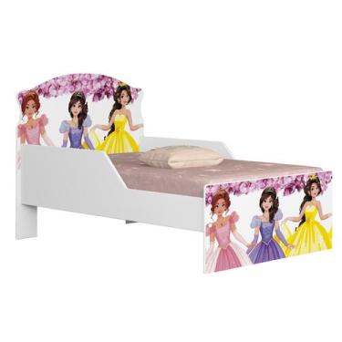 Imagem de Mini Cama Juvenil Infantil Livia Adesivada Para Quarto MDF Com Proteçã